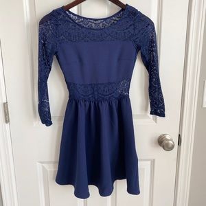 H&M Navy Blue Lace Mini Dress